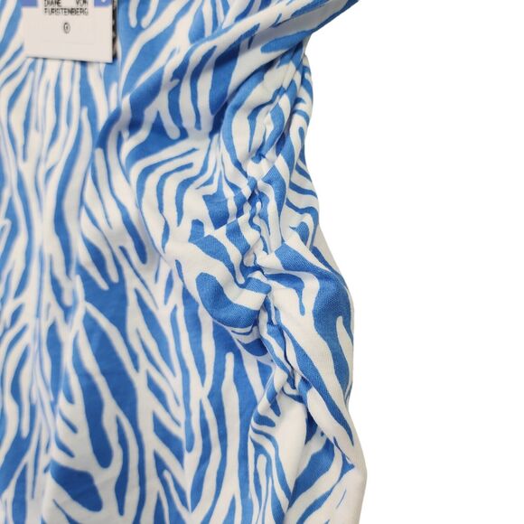 DVF Target Sea Twig Blue and White Tube Top Camisole Blouse Tank Size 2X  NWT - Picture 5 of 7